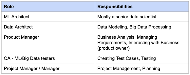 ML project team